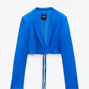 Zara NWT Blue Cropped Blazer
